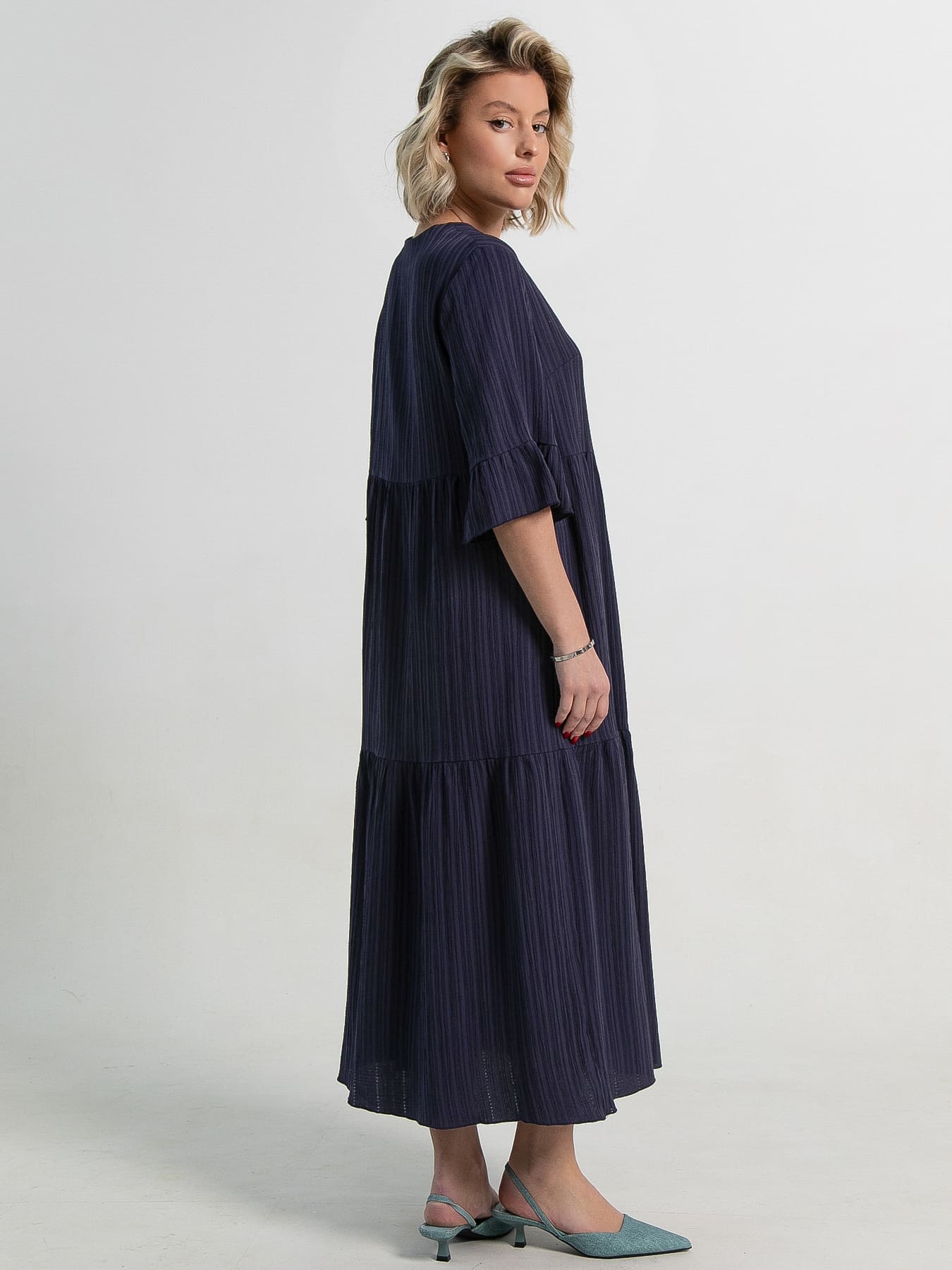 Платье бохо Марисоль (темно-синее) П15387-8М