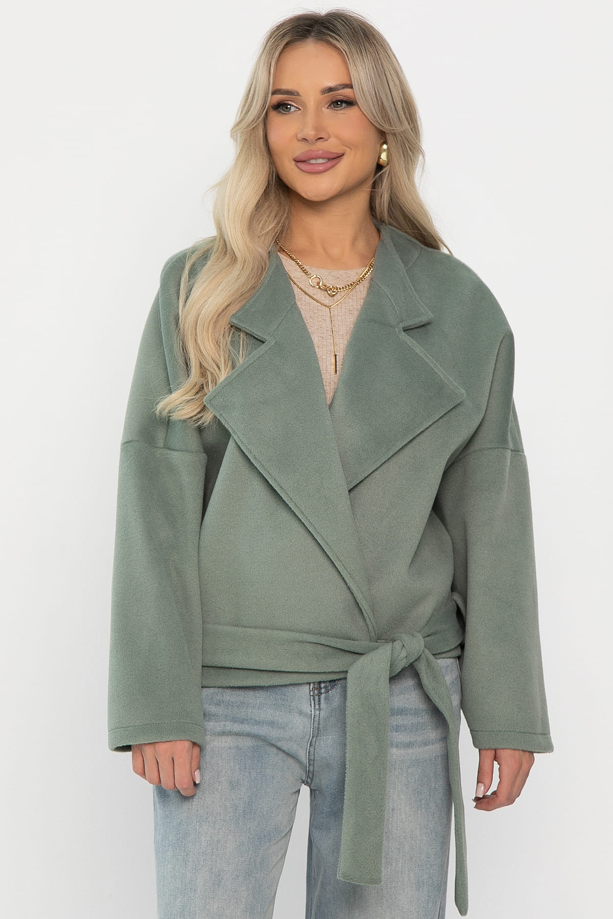 Пальто укороченное Хайт (фисташка) Б14339-7М