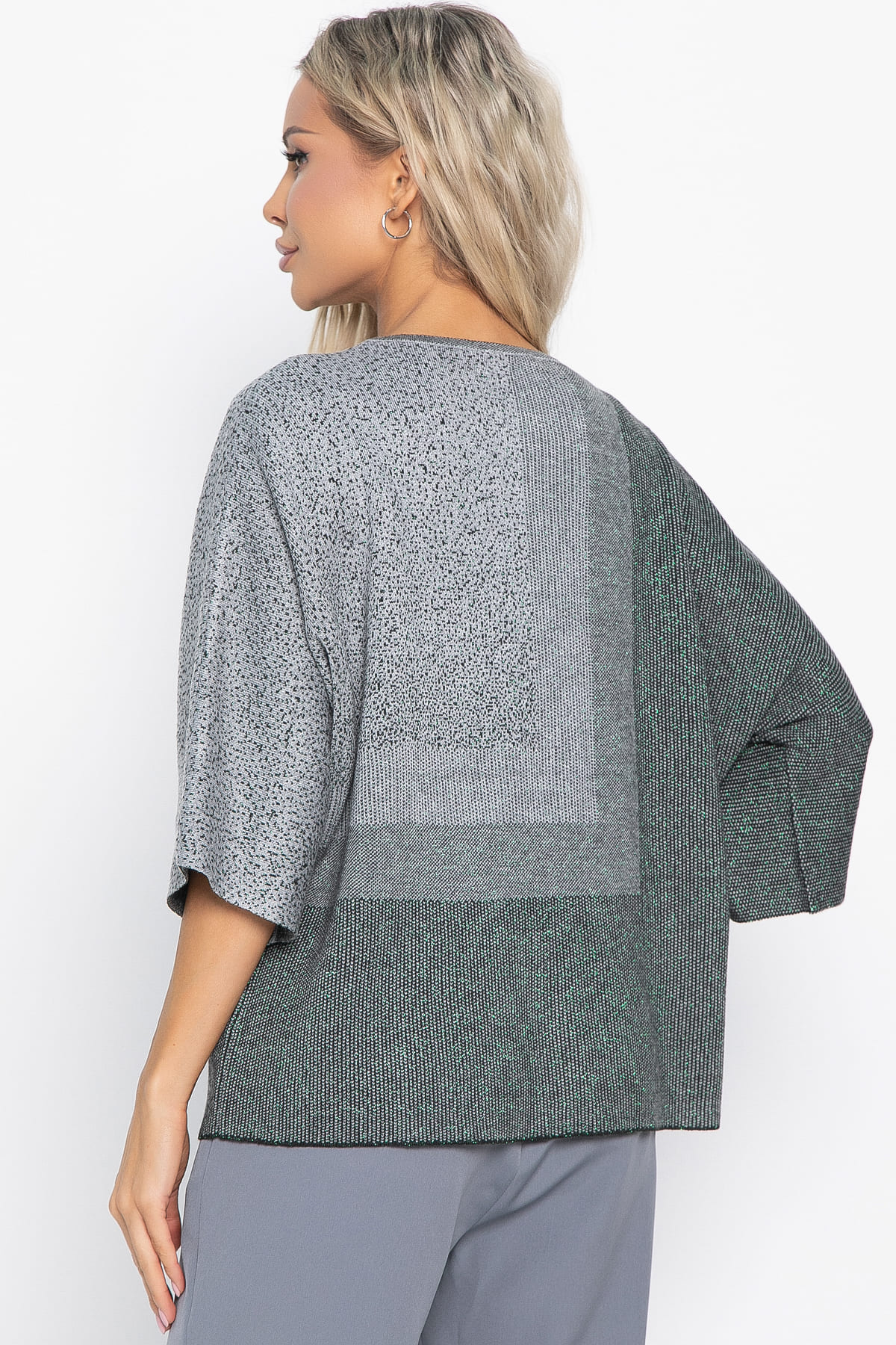 Джемпер Орлеан (серый/изумруд) Б14998-4М