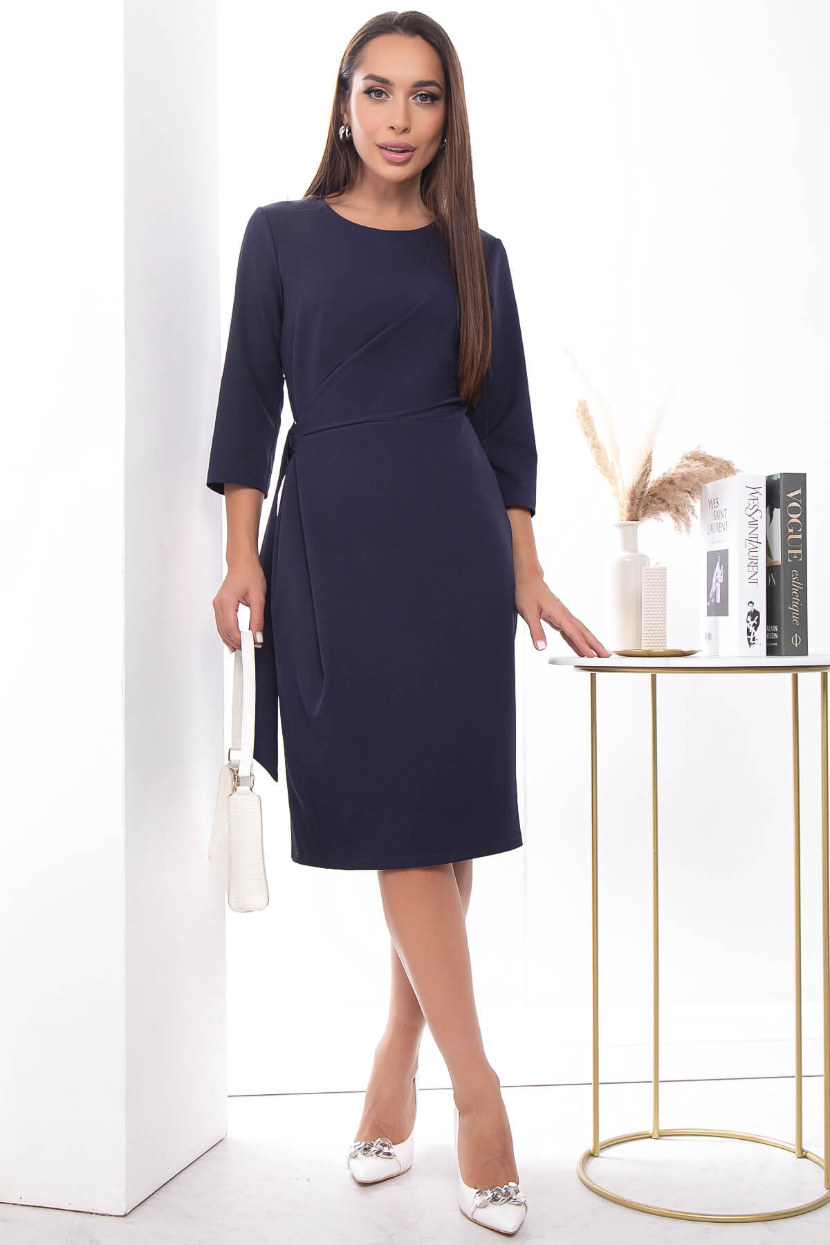 Платье "Фабиана" П7336 (темно-синее)