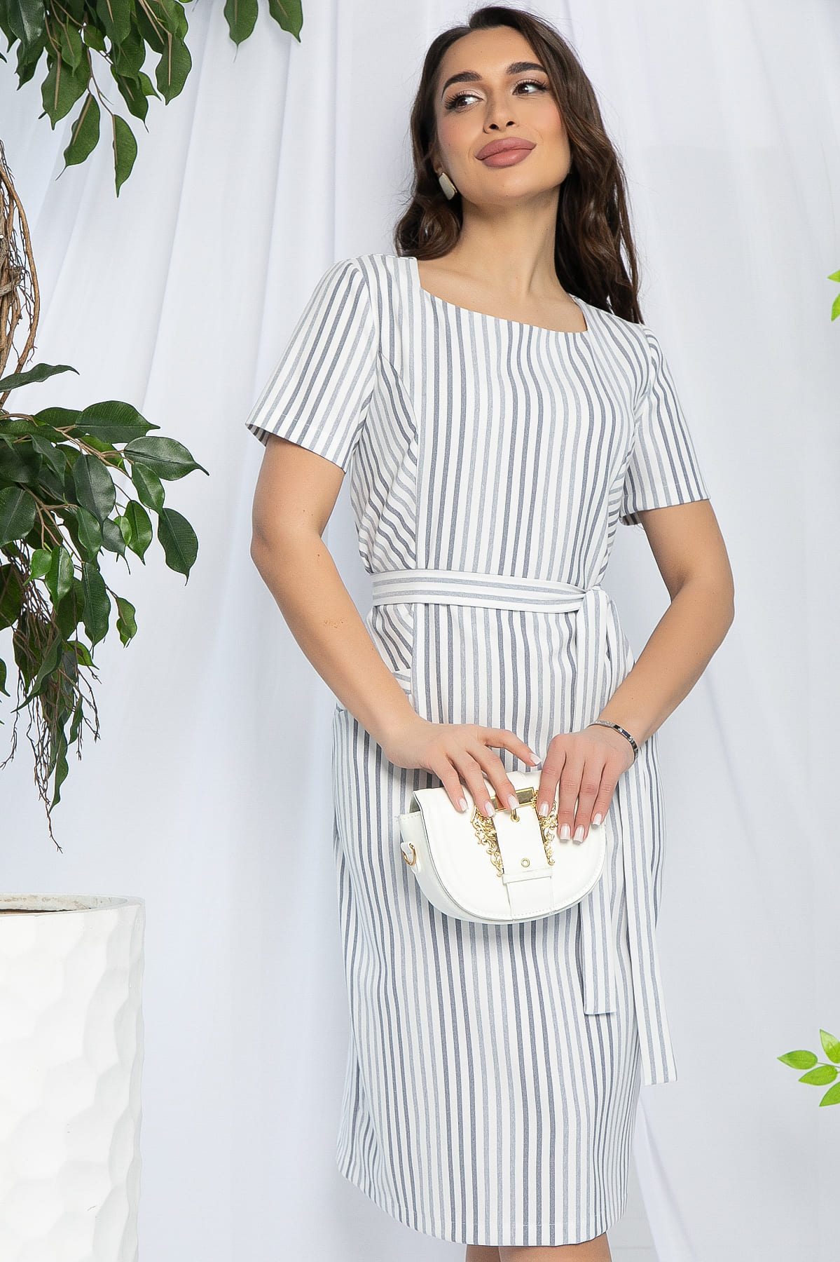 Платье Европейский шик (светло-серое) П13243-19М