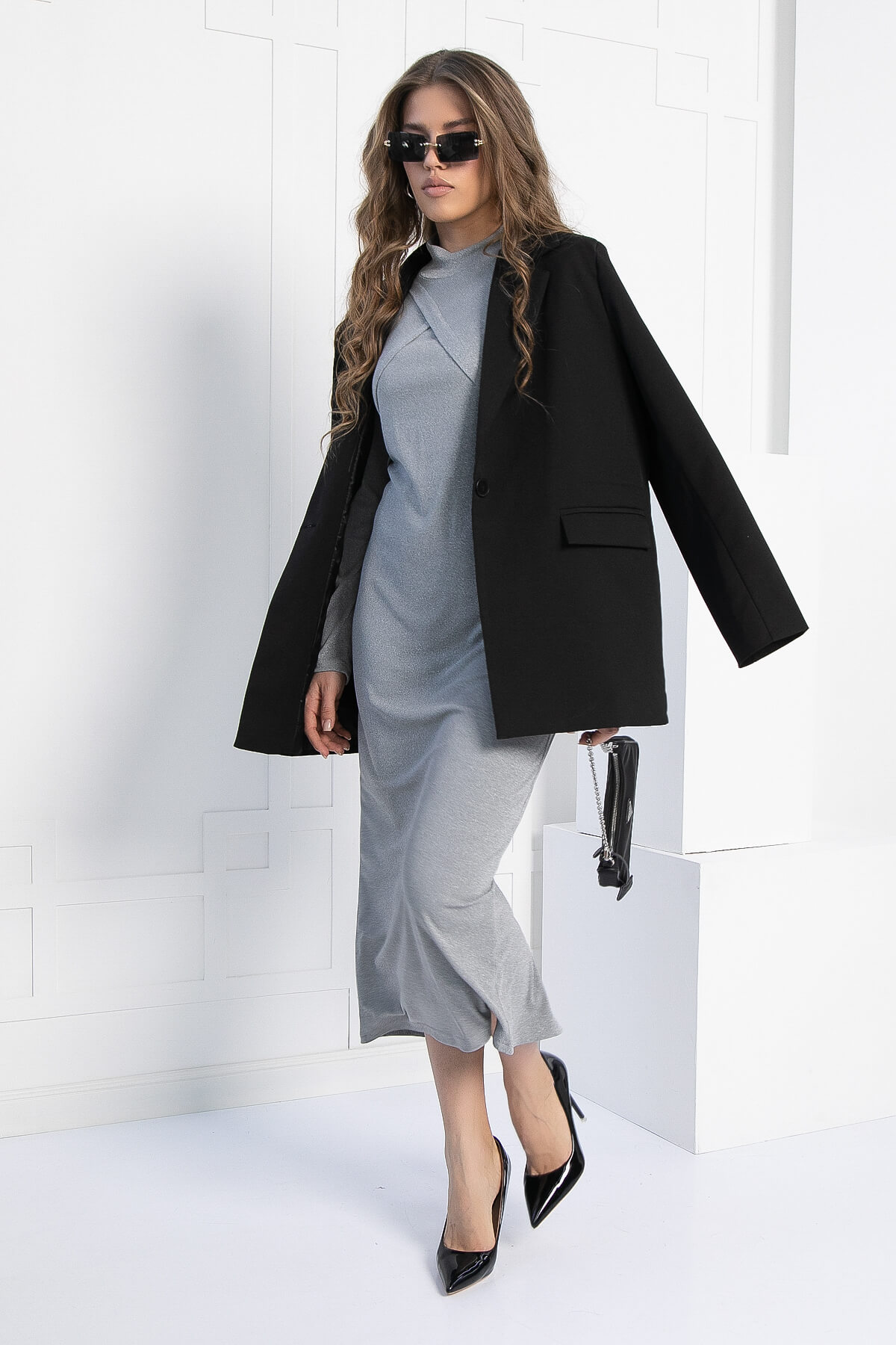 Платье Особенно прекрасна (серое) П12817-30М