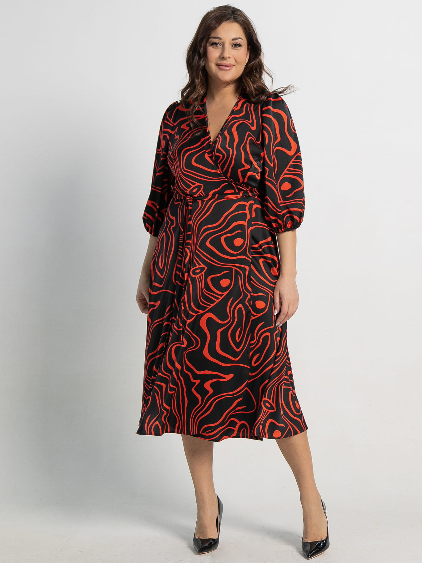 Платье Инна (черно-красное) П15068-13М