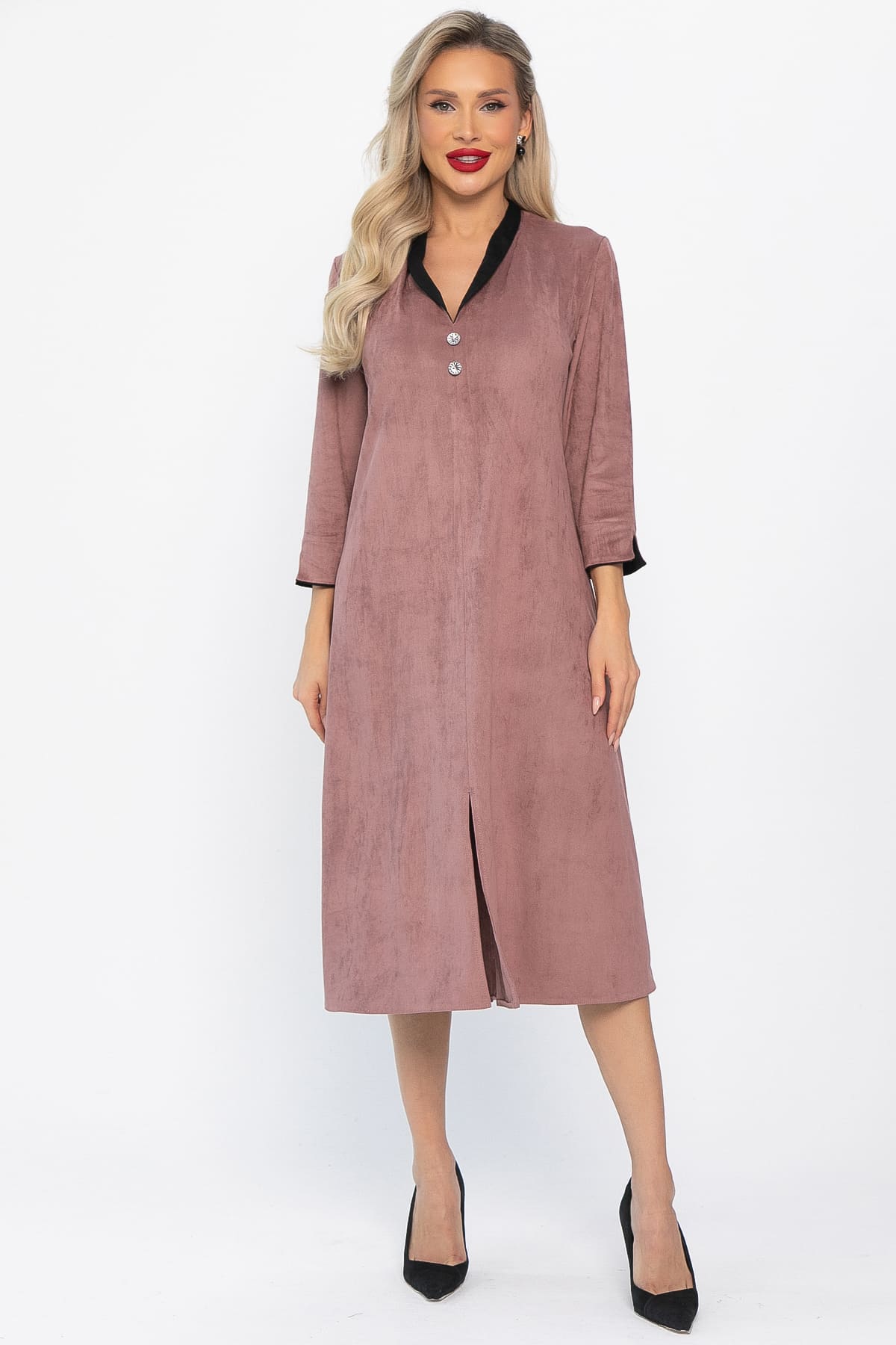 Платье замшевое Дарьяна НЬЮ (пыльная роза) П14651-18М