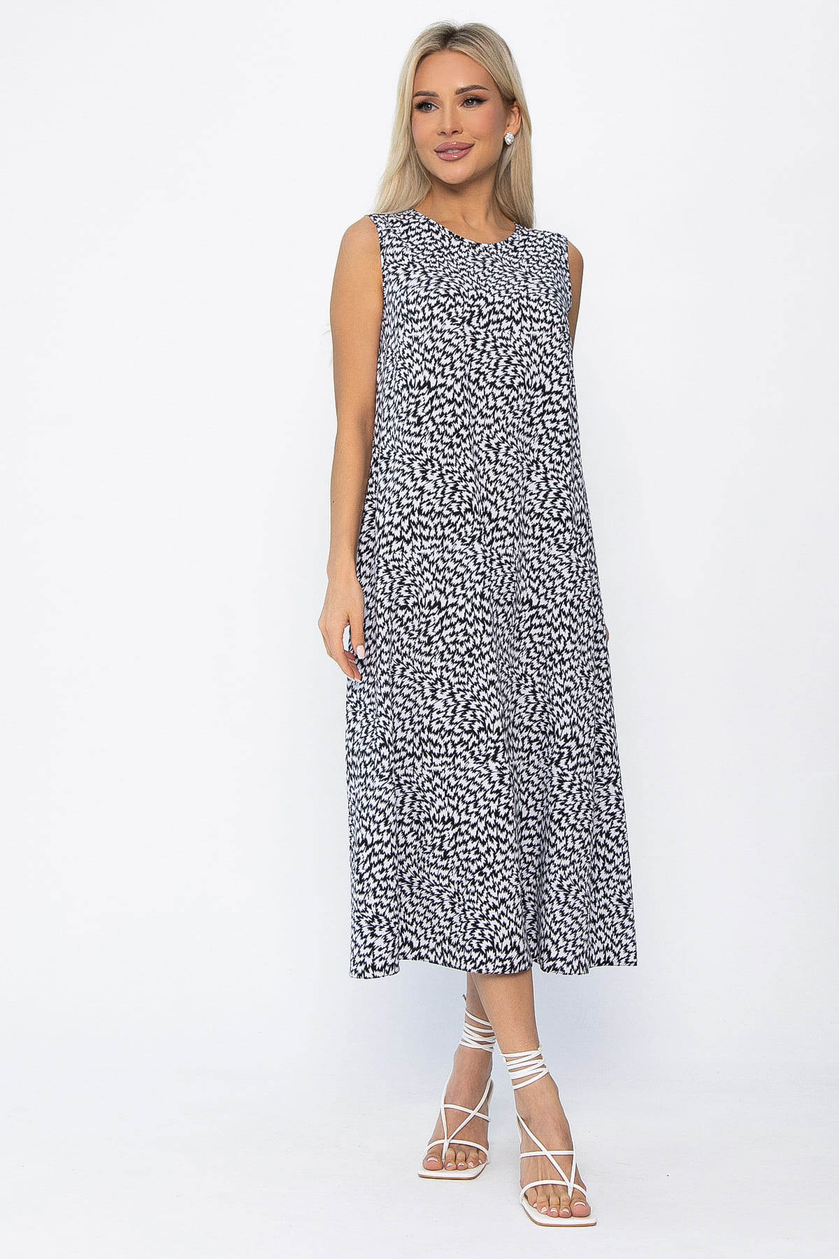 Платье Чародейка (черно-белое) П13878-9М