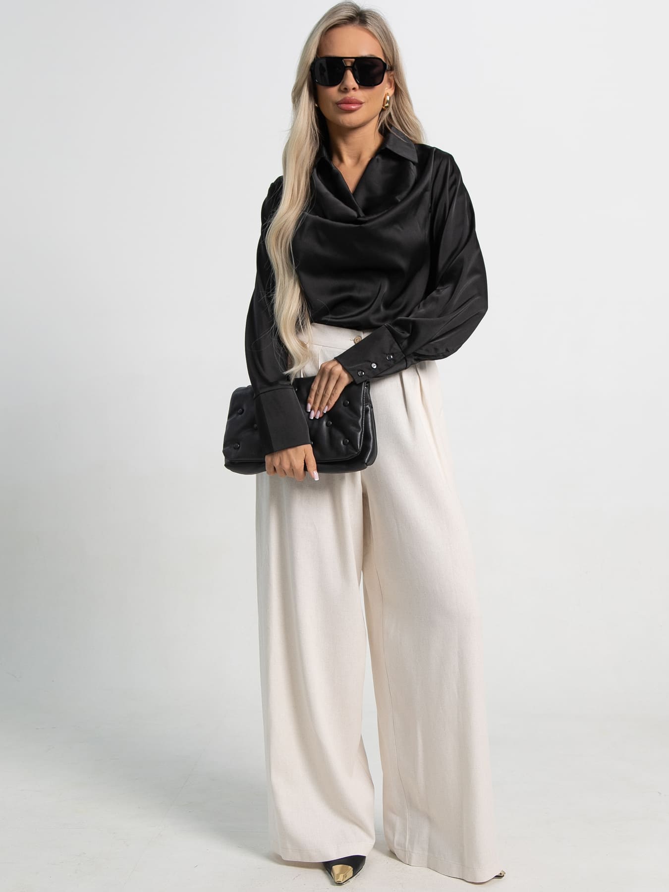 Блуза Шелковая сказка (черная) Б14379-33М