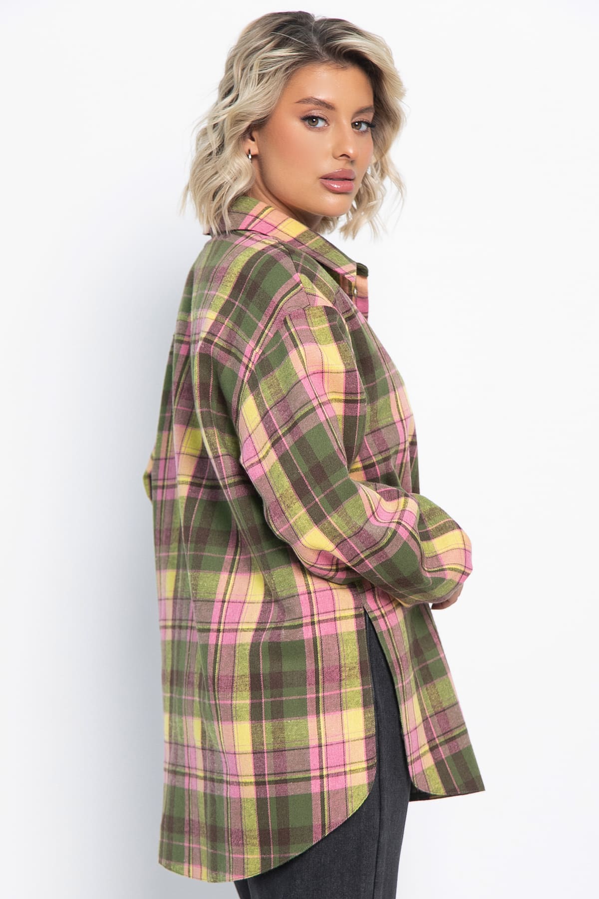 Рубашка Дэлли (зелено-розовая) Б15106-7М