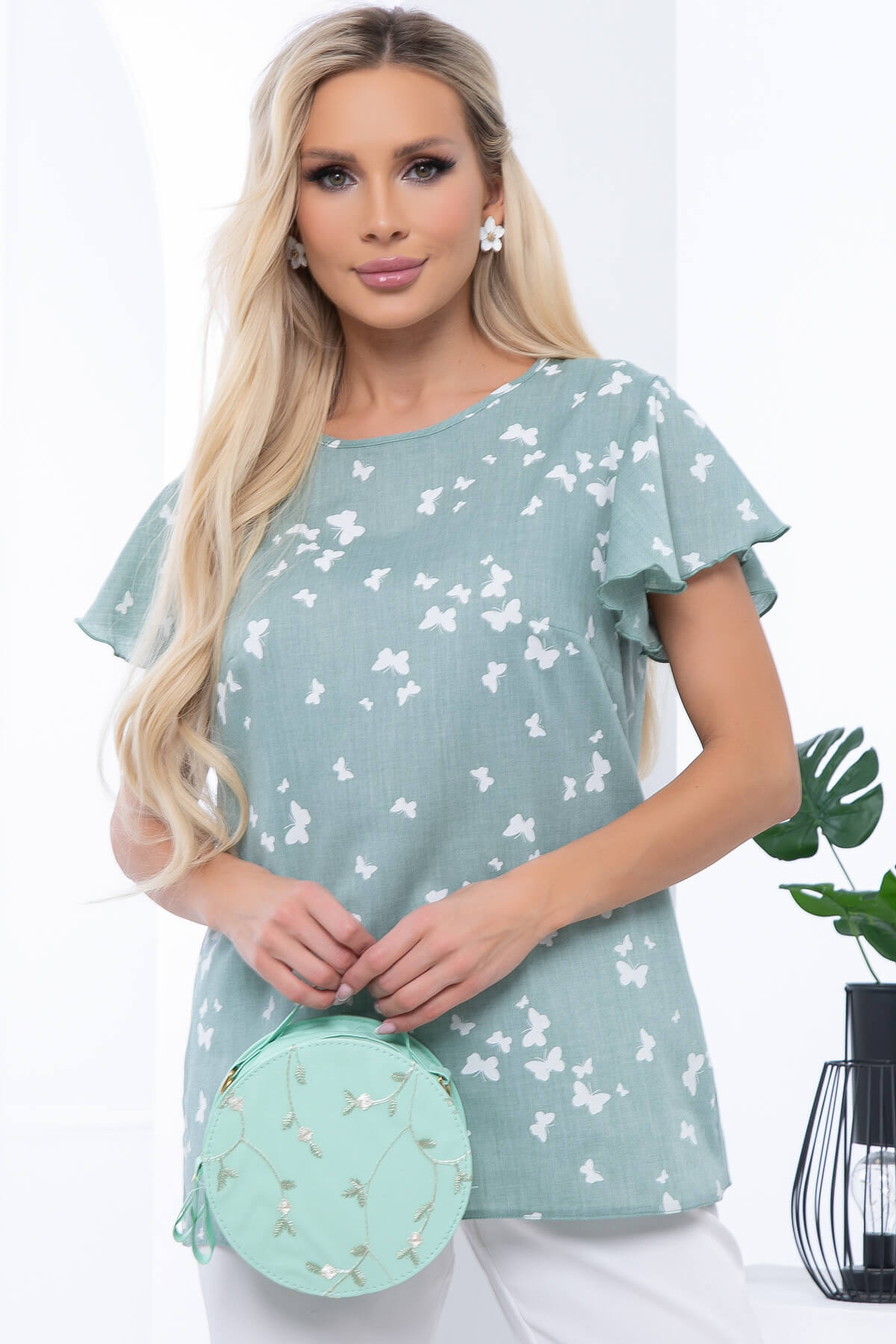 Блуза "Гайана" (мята) Б6778