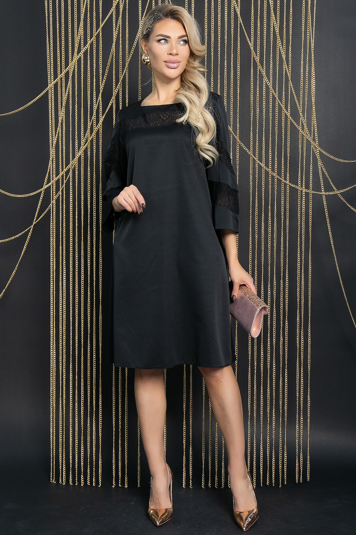 Платье Роскошный выход (черное) П11667