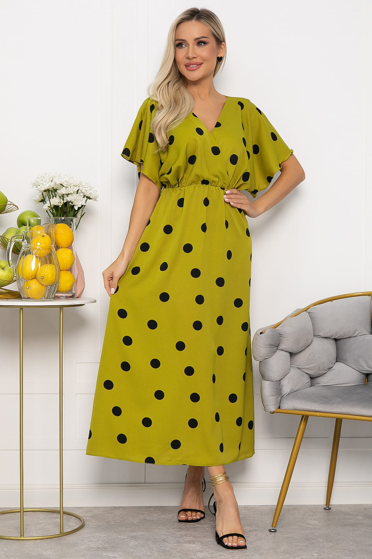 Платье Летнее настроение (лайм) П15468-7М