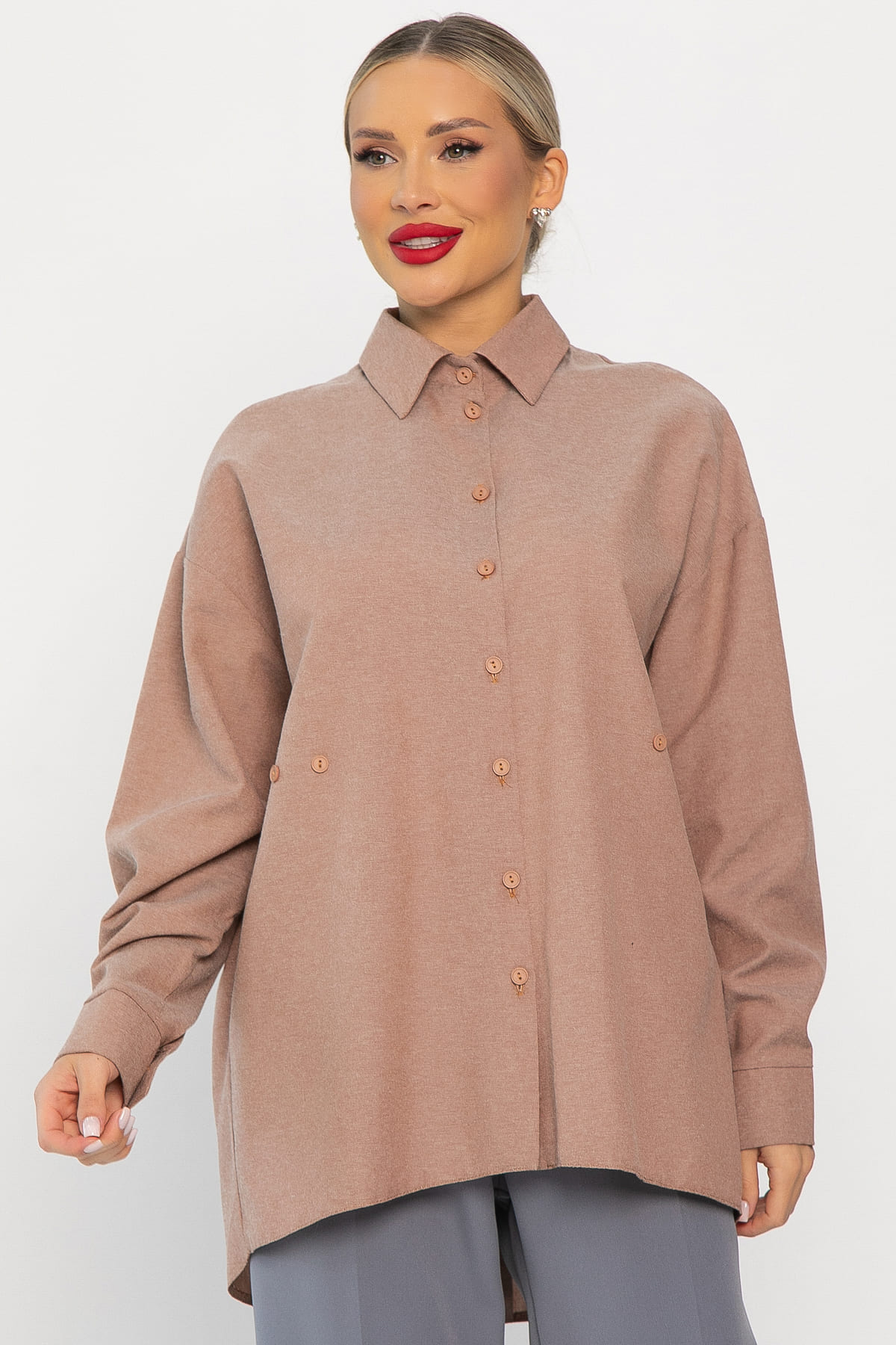 Рубашка Свободное падение (бежевая) Б14191-5М