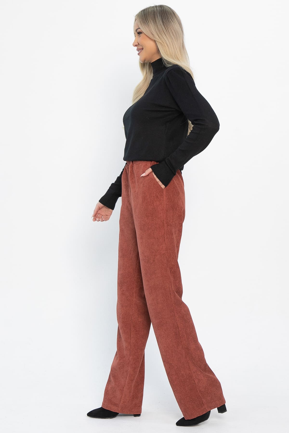 Брюки вельветовые Динара (коричневые) Б14630-39М