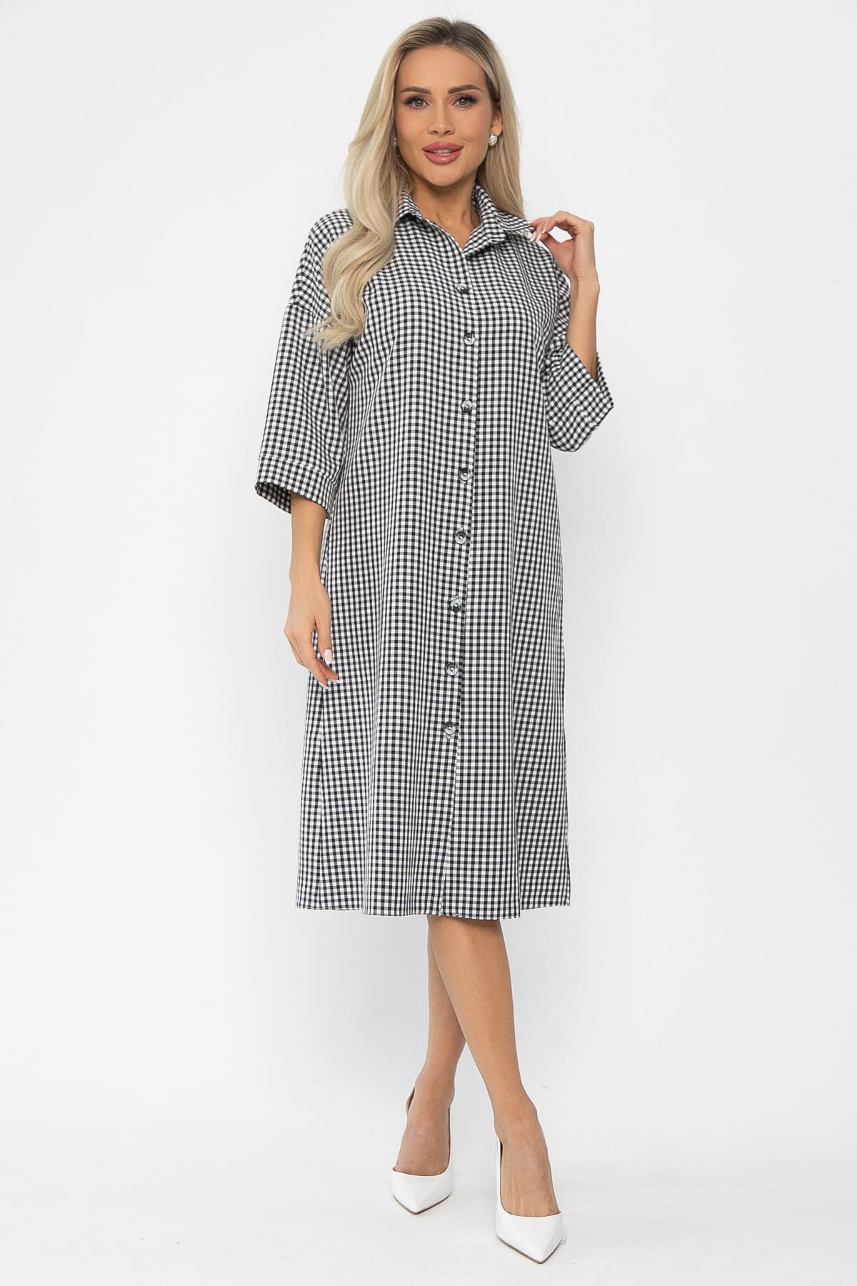 Платье Кэсси (черно-белое) П11218