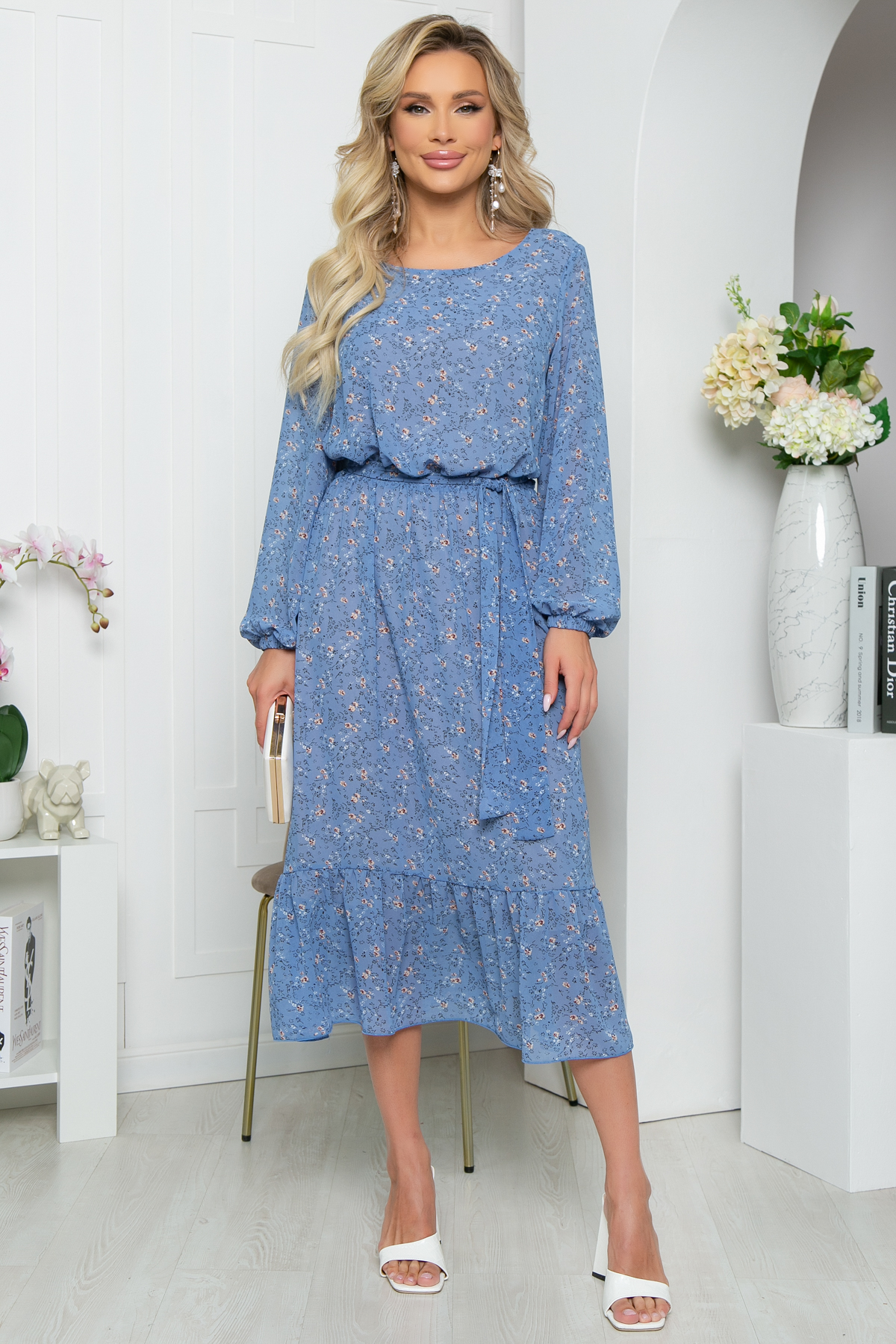 Платье "Фортуна" (голубое) П5326