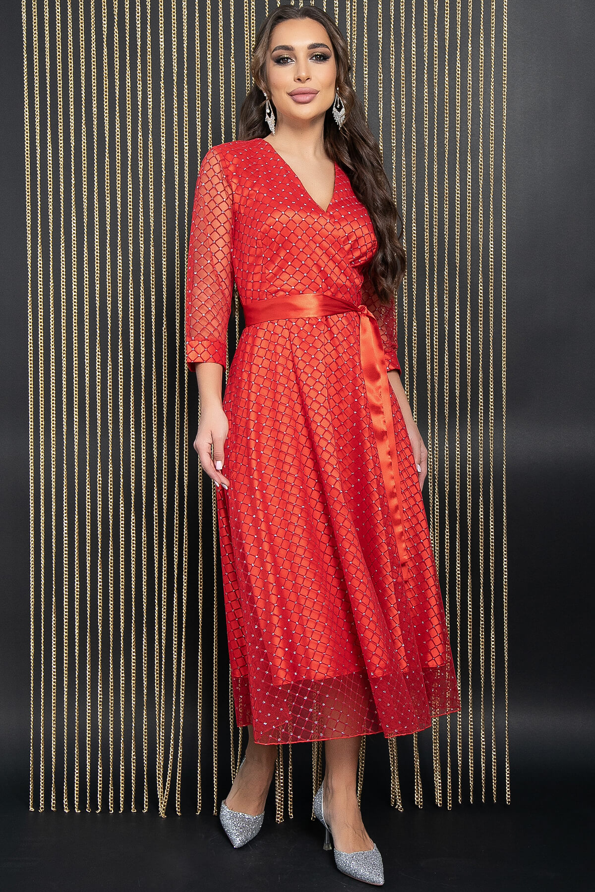 Платье праздничное Северное сияние (красное) П14398-5М