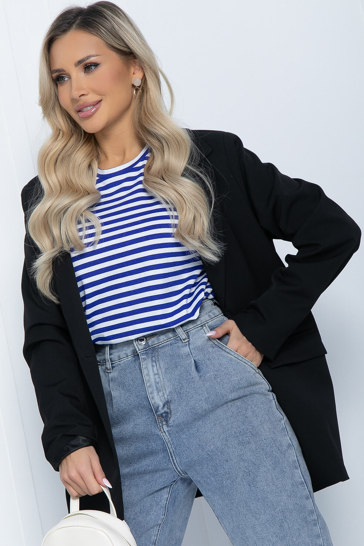 Тельняшка Морская душа (бело-синяя) Б12117