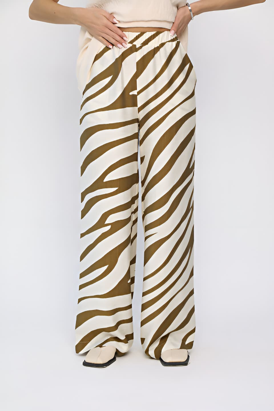 Брюки Калейдоскоп (айвори/хаки) Б13605-30М