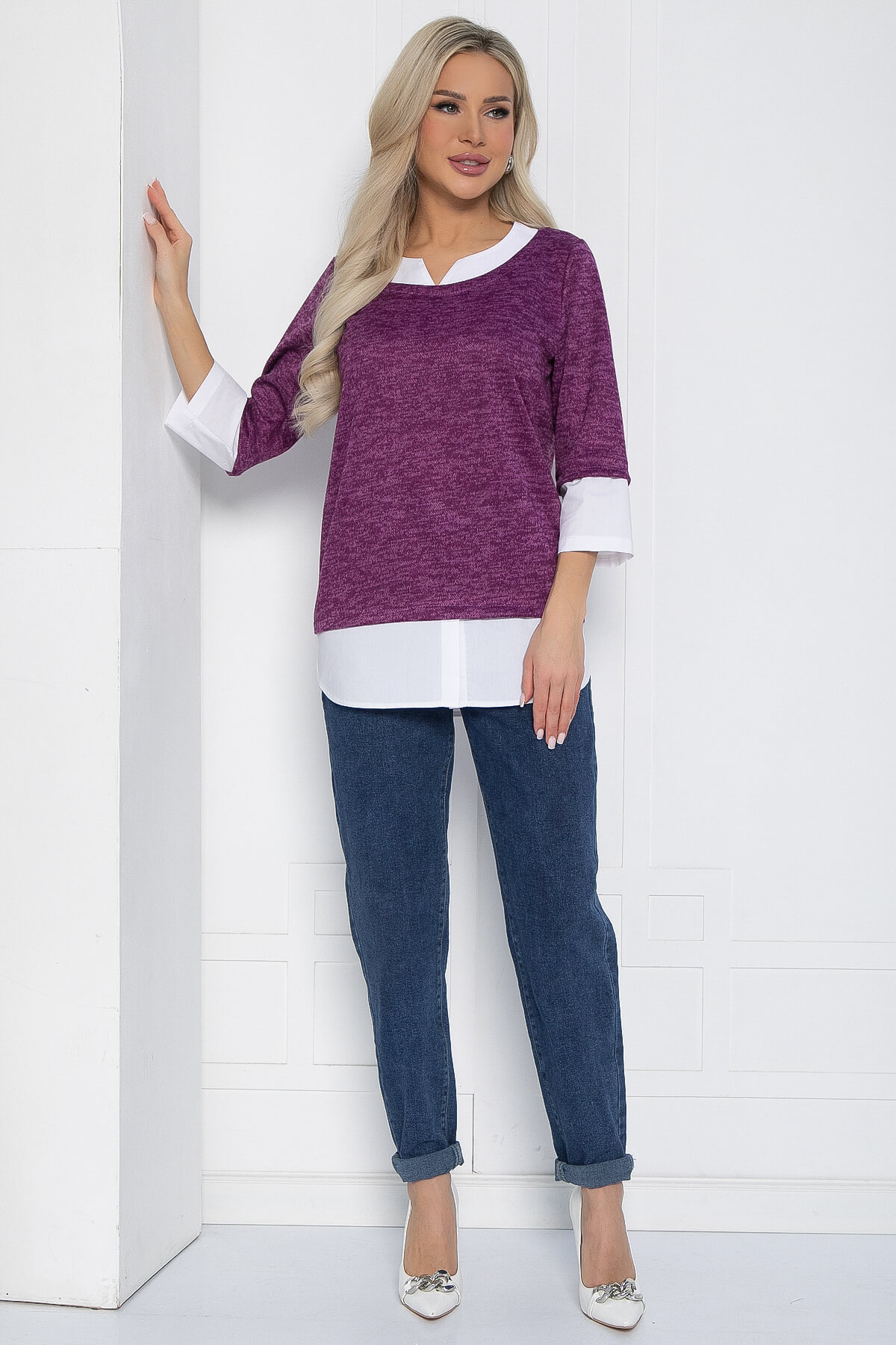 Джемпер Нежный акцент (сиреневый) Б12616-4