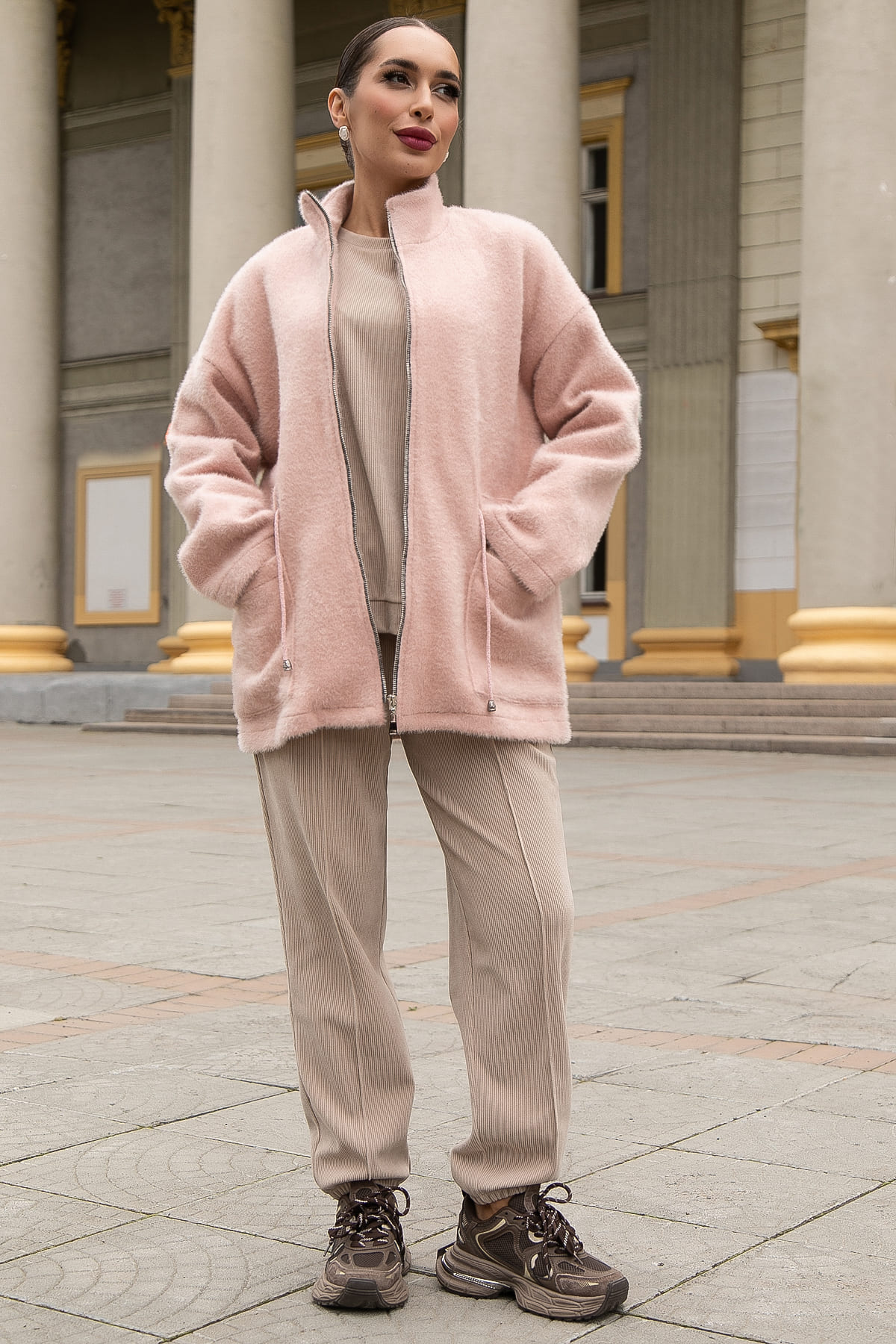 Пальто Альпака (пудра) Б14137-7М