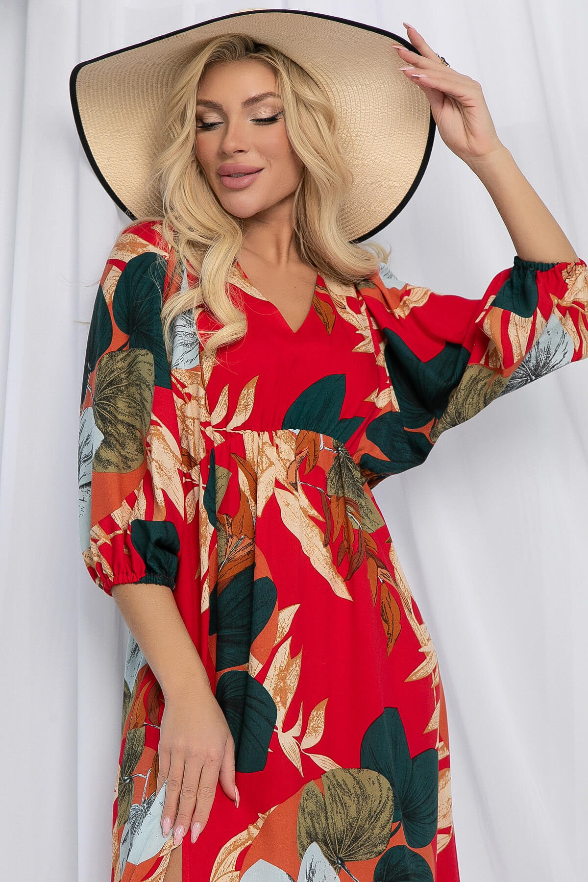 Платье Неповторимая (красное) П13137-34М