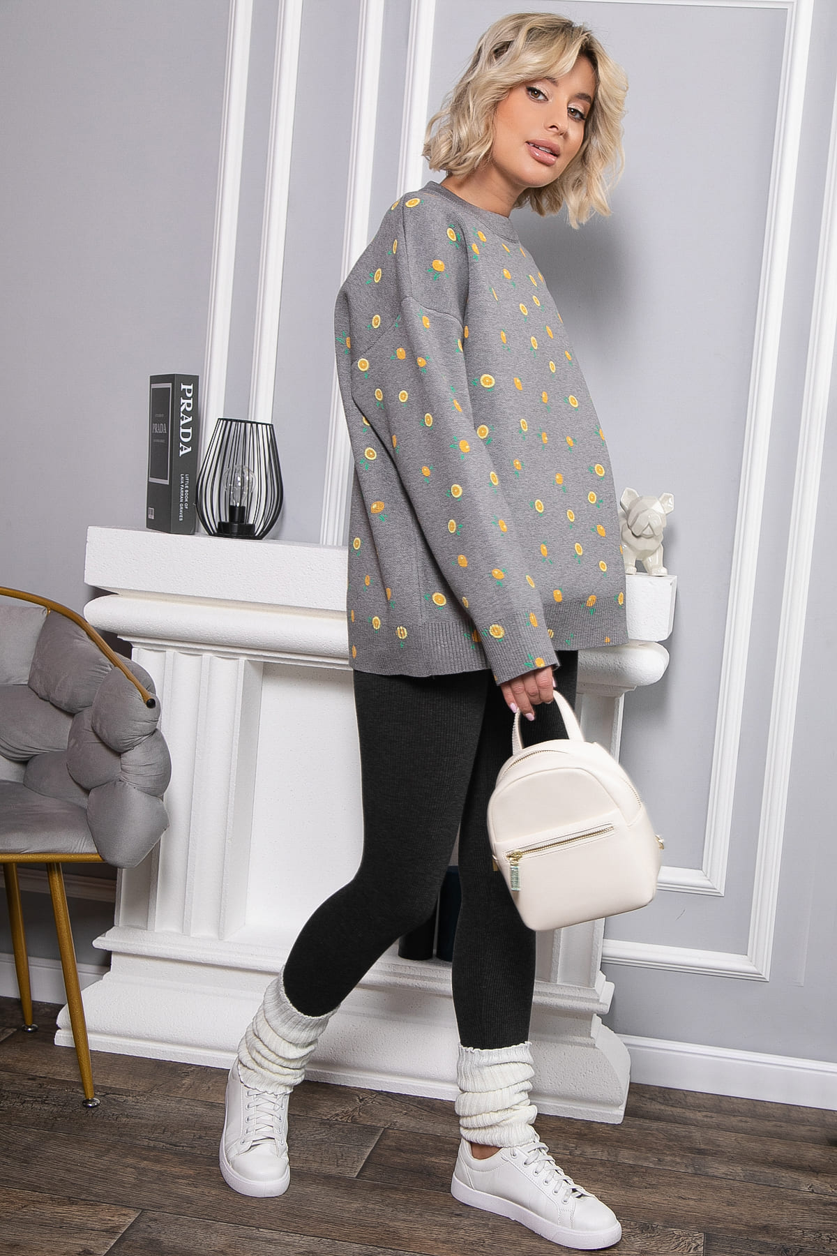 Лосины в рубчик утепленные НЬЮ (графит) Б14975-7М