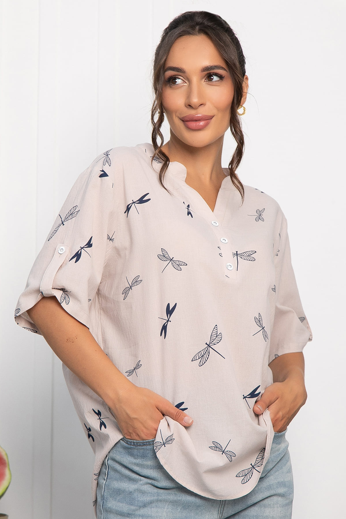 Блуза Флоретта (бежевая) Б13974-20М