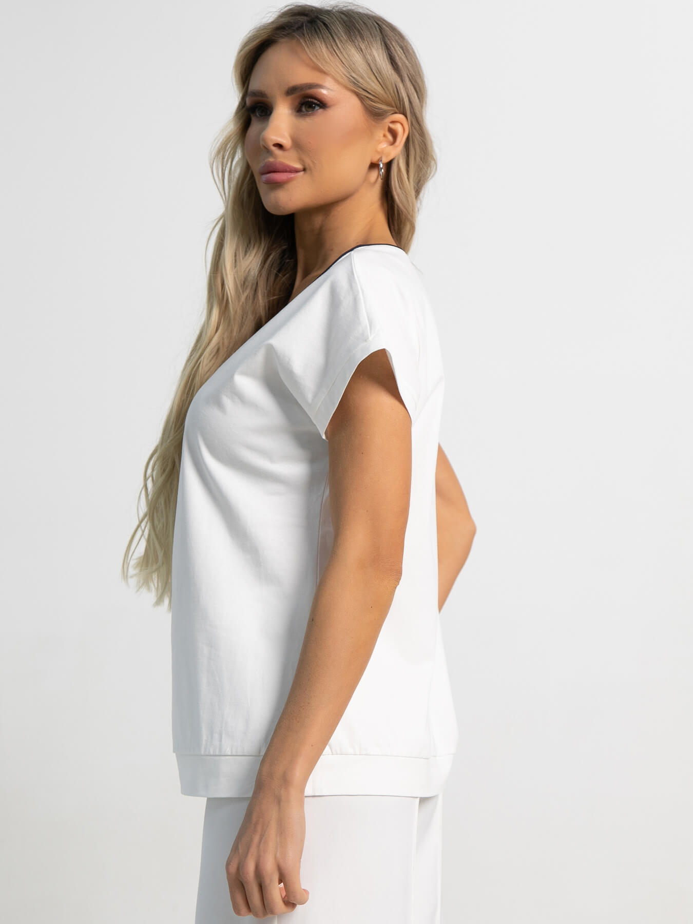 Блуза Капли росы (бело-розовая) Б15563-18М