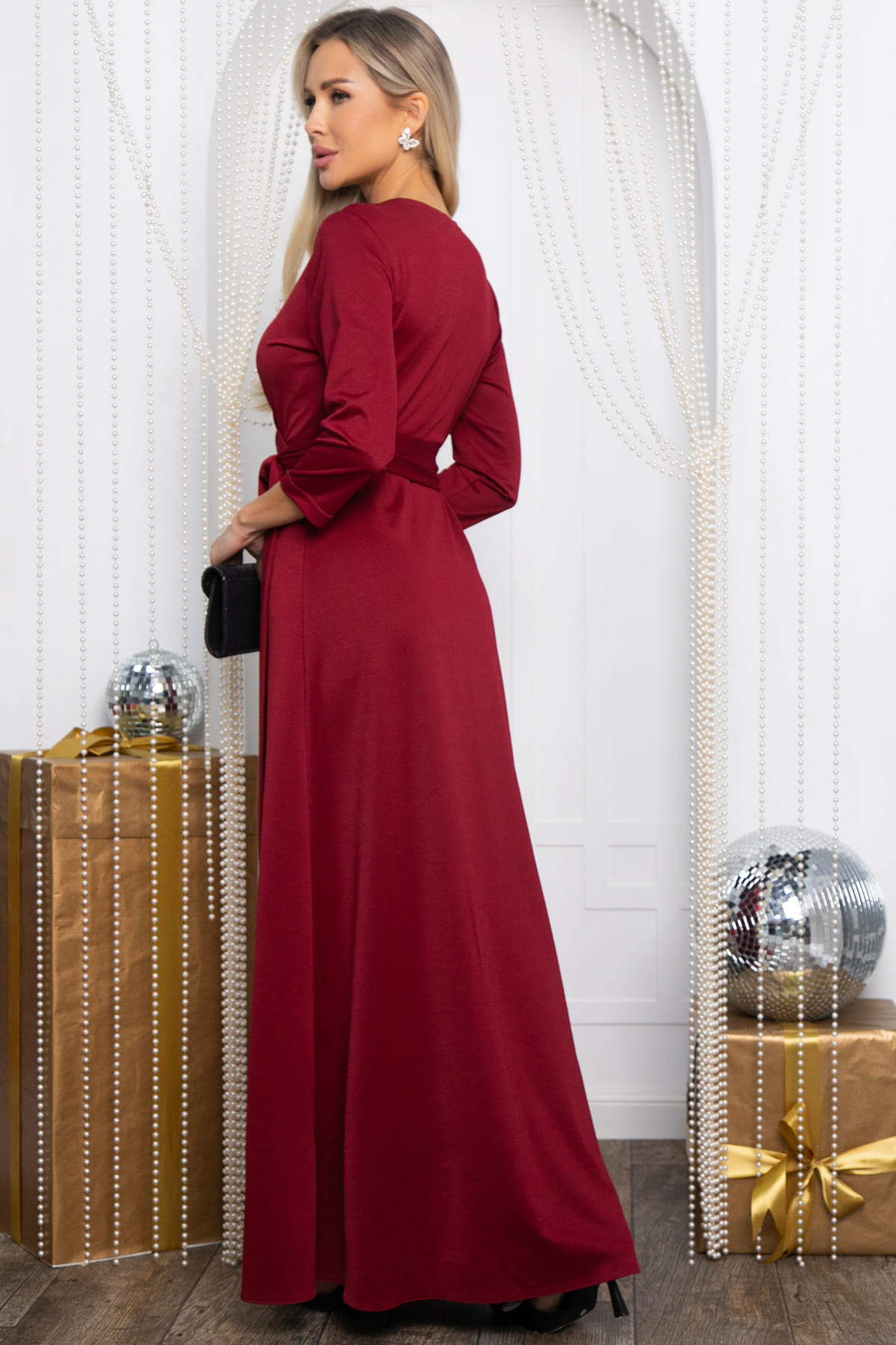 Платье Сияющий выход (винное) П14445-4М