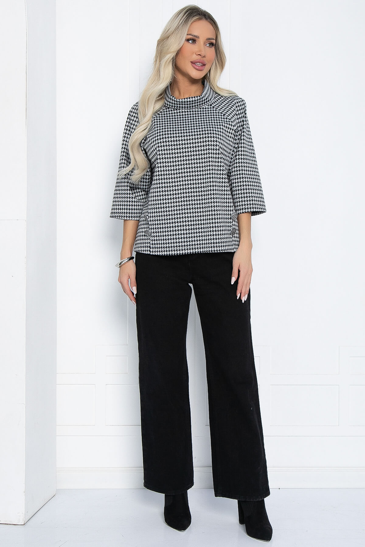 Джемпер Эдельвейс (черно-белая) Б12403-18