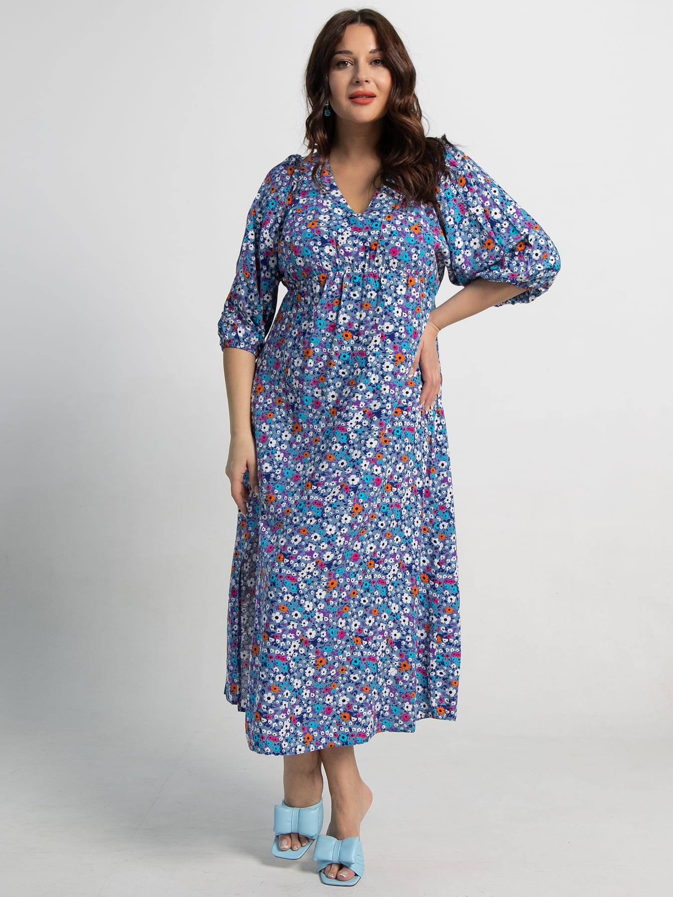 Платье Неповторимая (голубое) П15501-34М