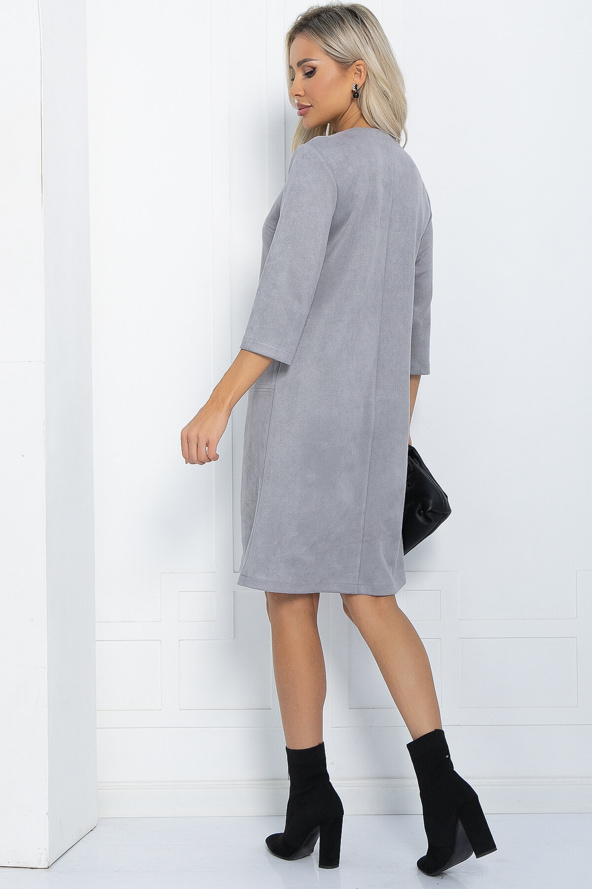 Платье Элегантная простота (серое) П12242-6