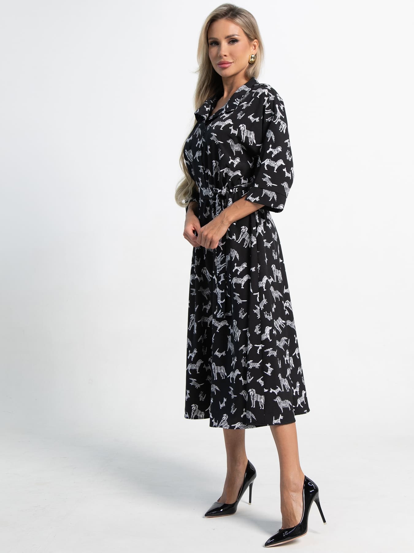 Платье Доминанта  (черное/собаки) П15360-16М