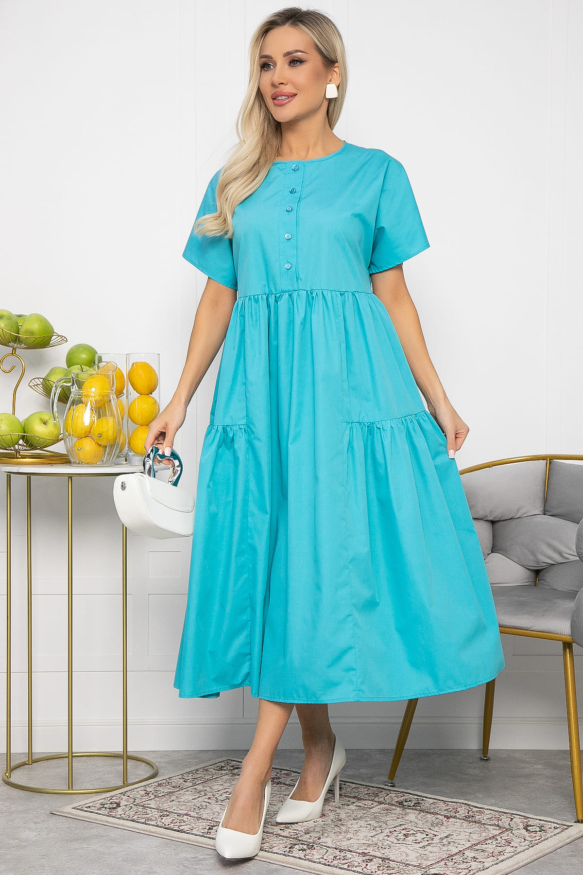 Платье Вельс (морская волна) П13602-36М