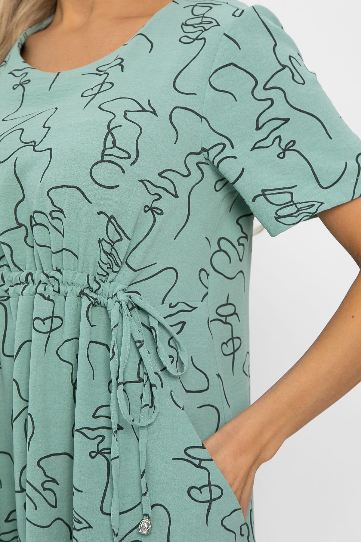 Платье Цветы лета (мятное) П13785-18М