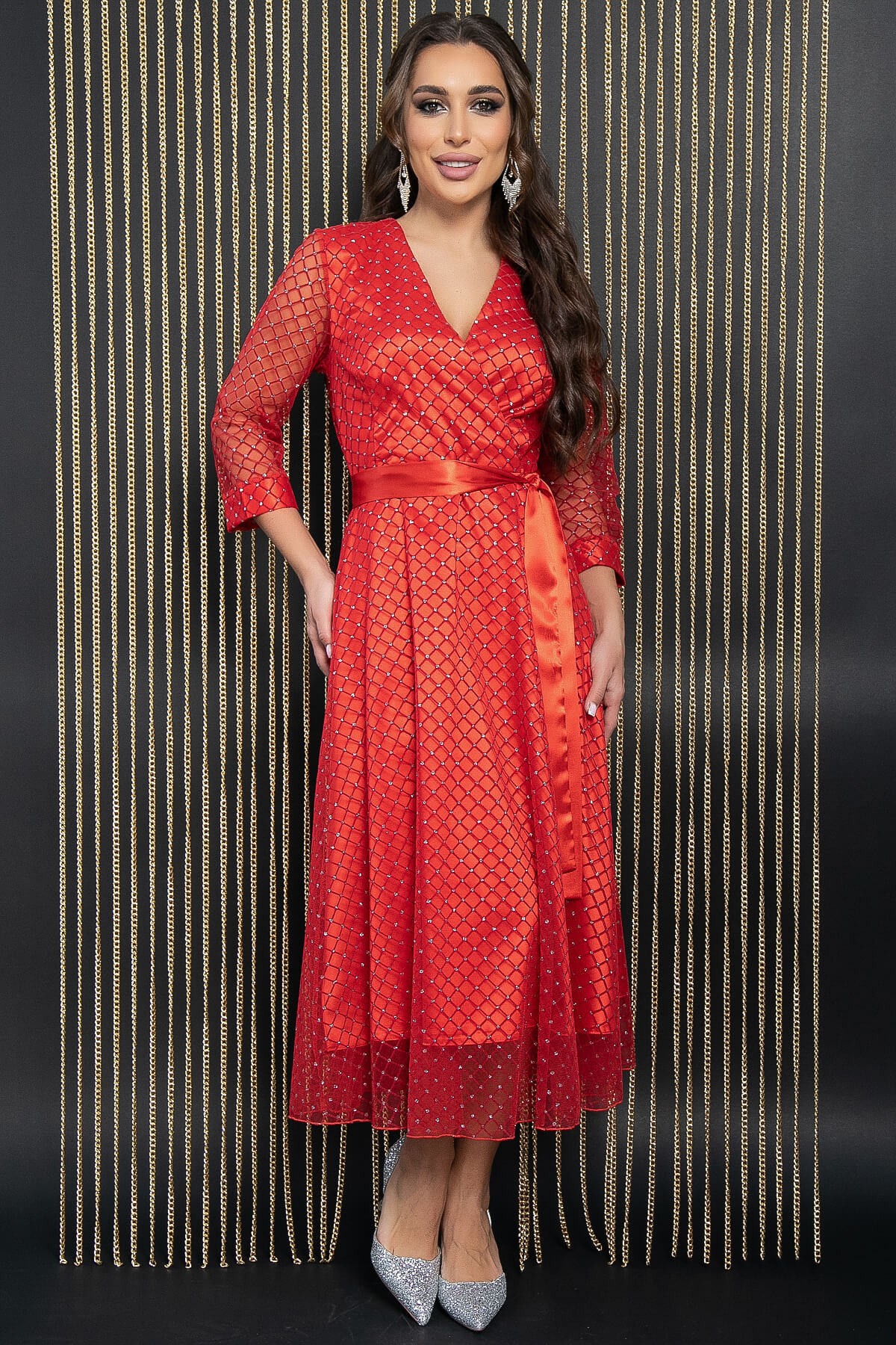 Платье праздничное Северное сияние (красное) П14398-5М