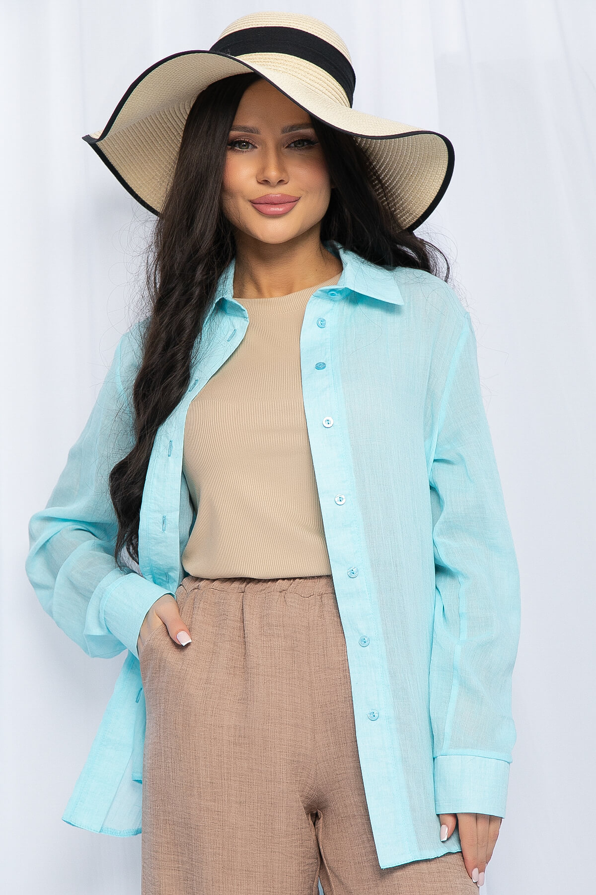 Рубашка Воздушное настроение (голубая) Б15401-7М