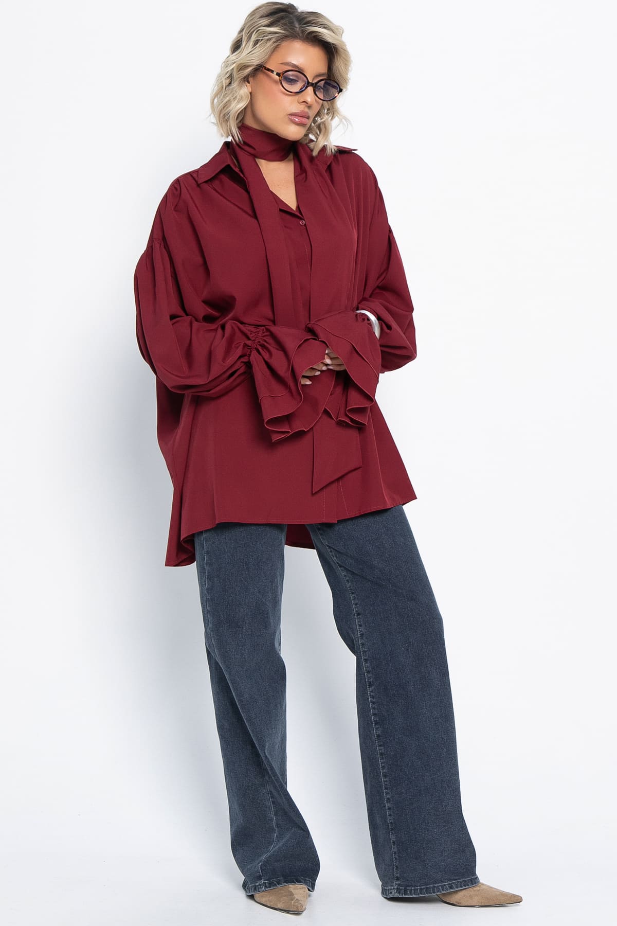 Блуза Присцилла (бордовая) Б14949-5М