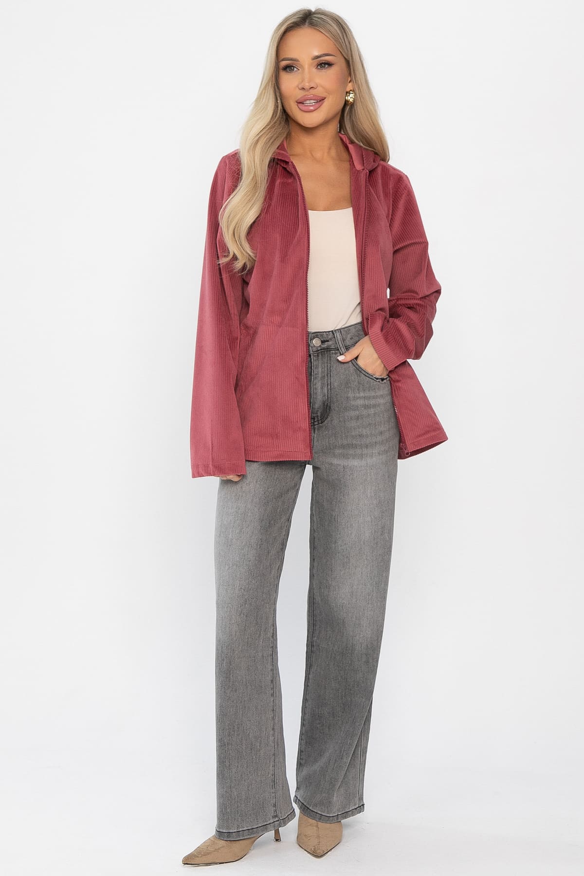 Толстовка из вельвета Нимара (чайная роза) Б14413-25М