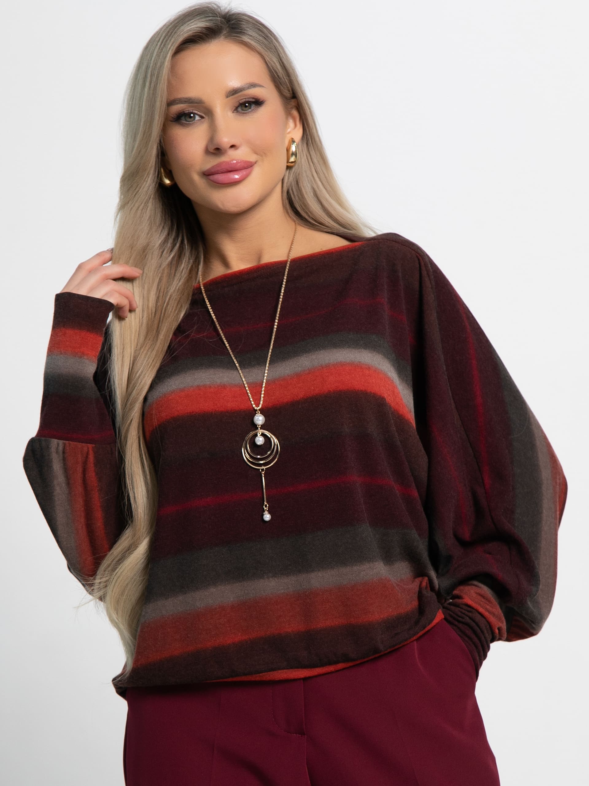 Блуза Муза (бордово-оранжевый) Б15184-5М