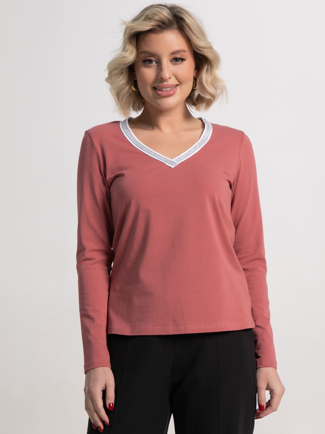 Блуза с кантом Либерти (терракотовая) Б15263-50М