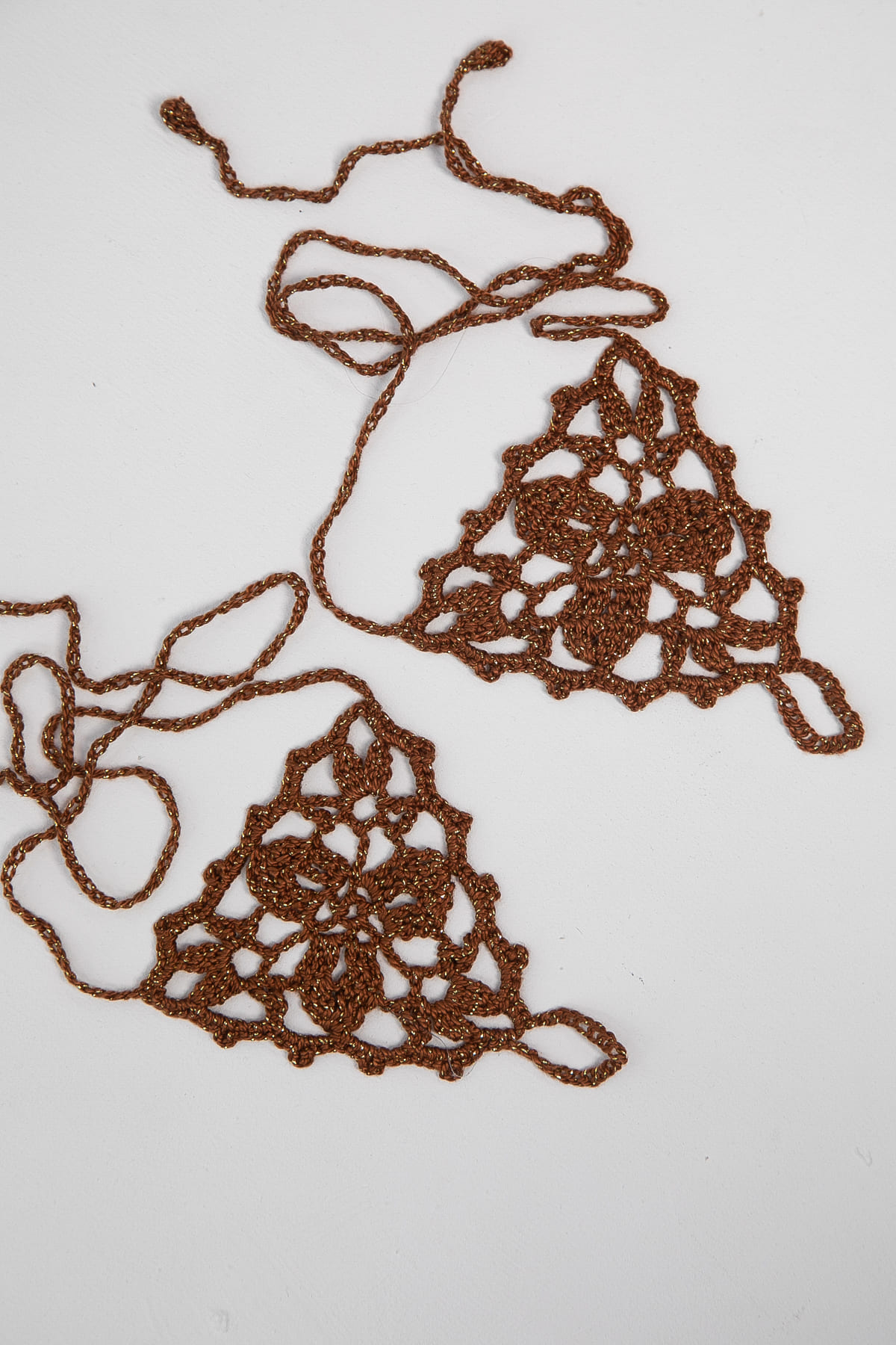 Барефуты Вязанные украшения на ноги (терракот) БФ03