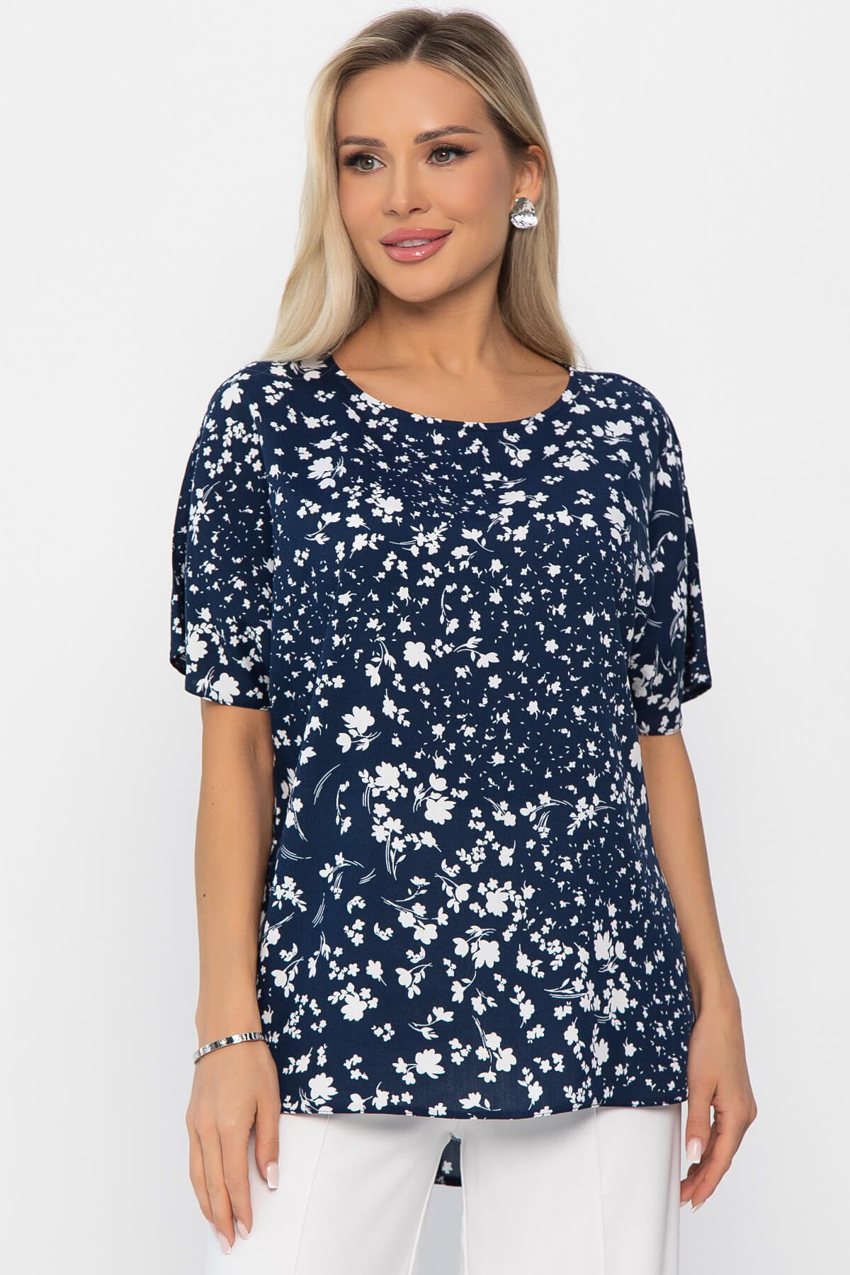 Блуза Маргоша (синяя) Б13814-16М