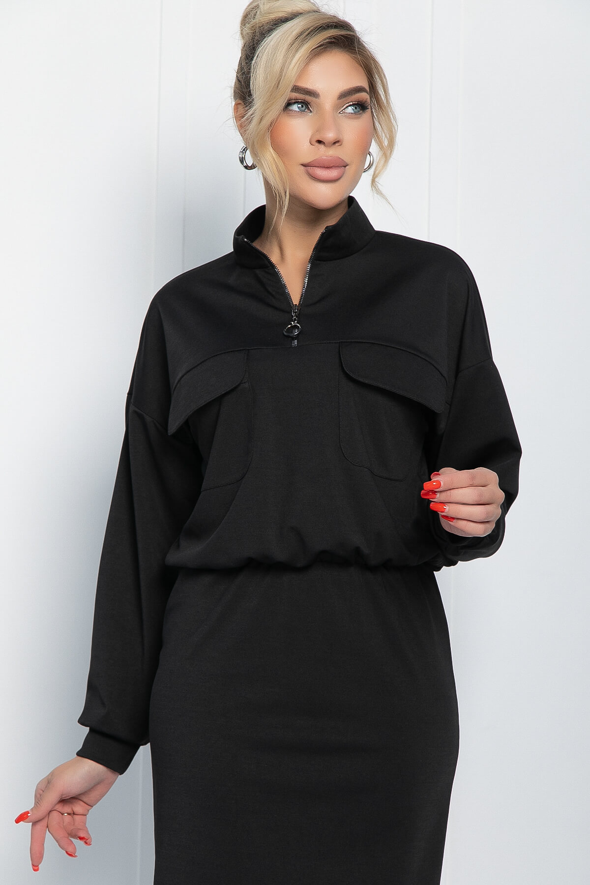 Платье Сибирский ритм (черное) П11621