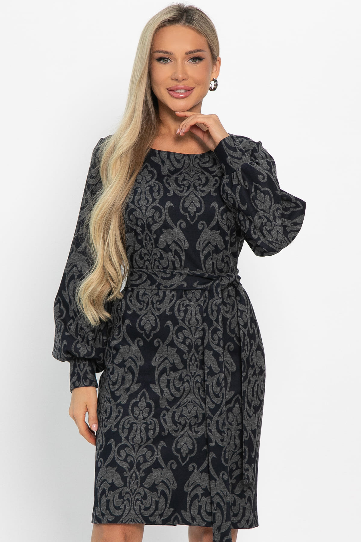 Платье Шарли (серо-синее) П14862-18М