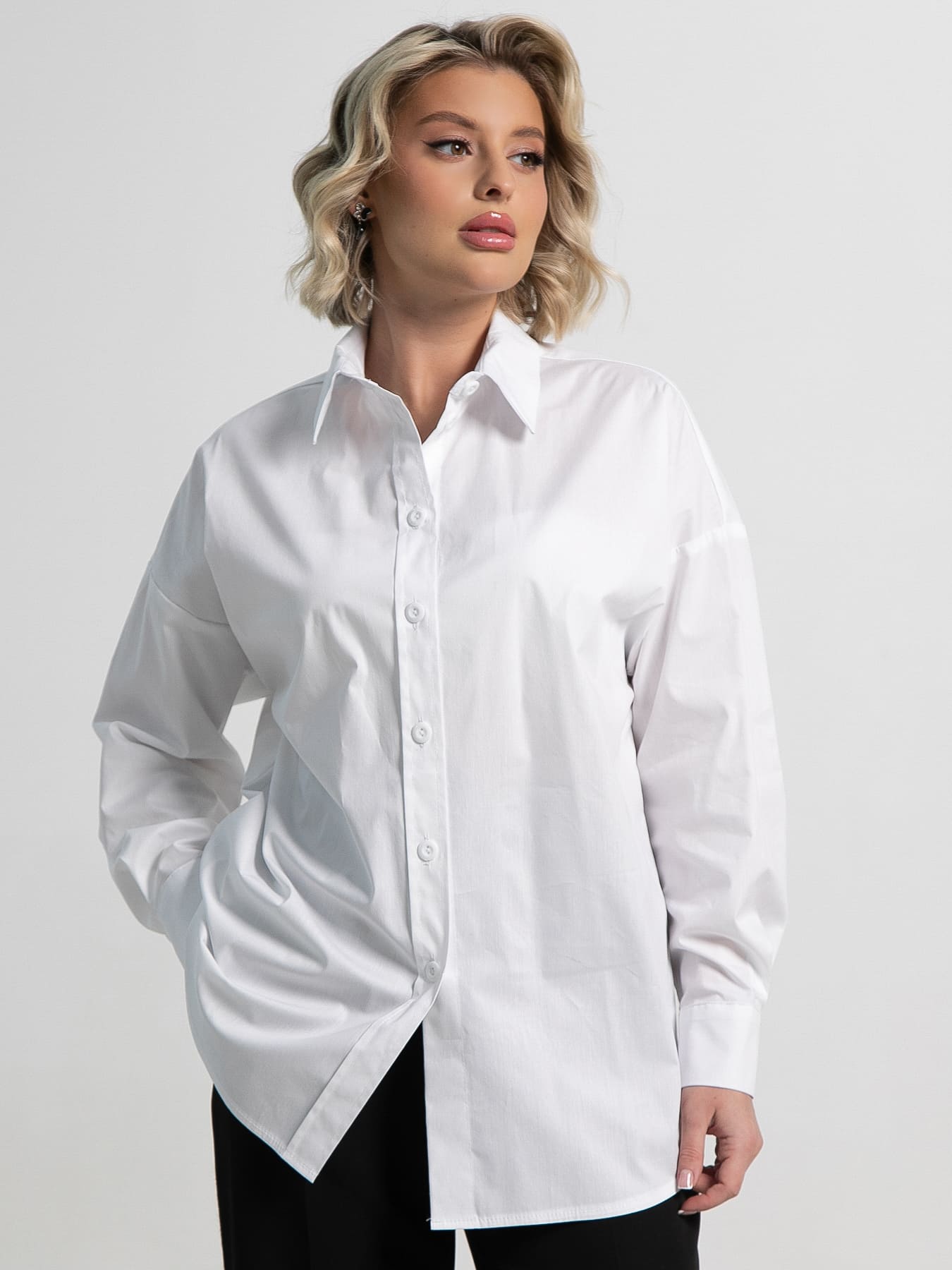 Рубашка хлопковая Рина (белая) Б15260-53М