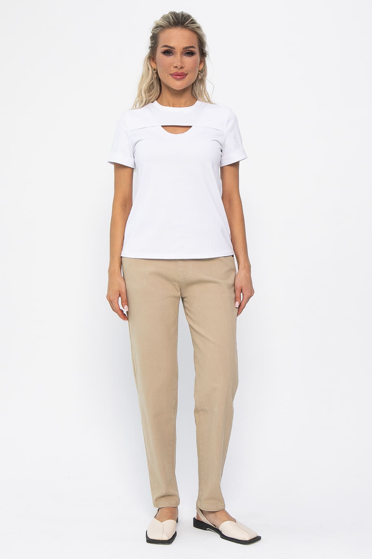 Футболка Дорис (белая) Б13353-50М