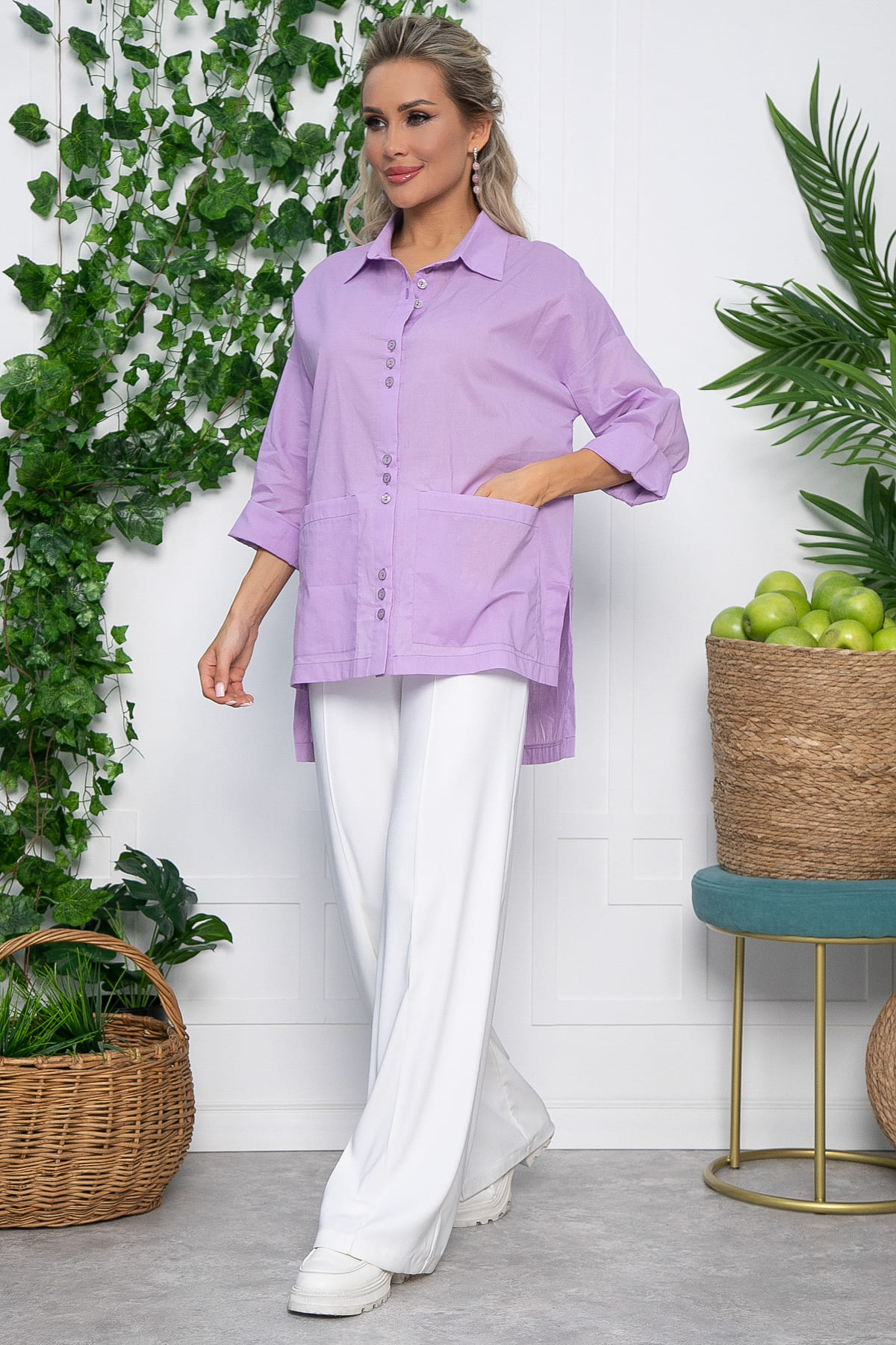 Рубашка Безупречный вкус (сиреневая) Б13626-29М