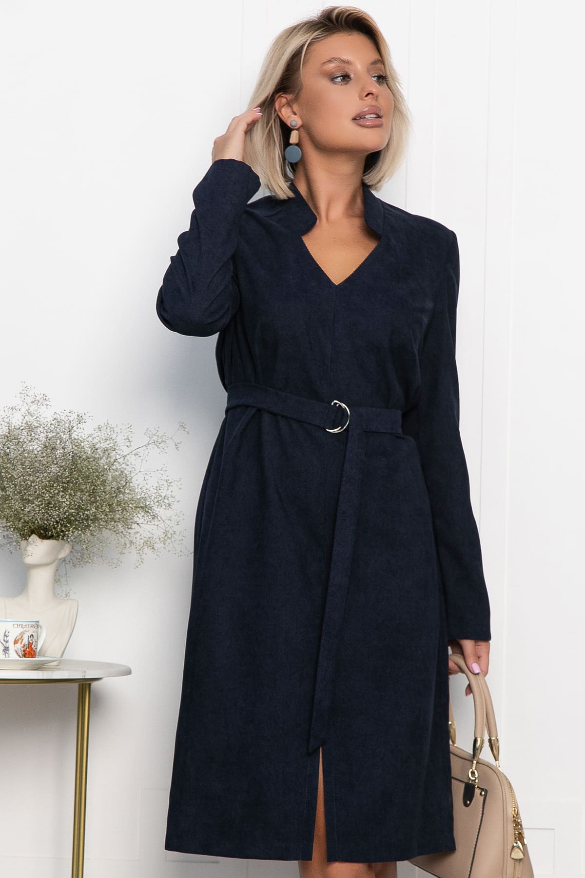 Платье Классическая грация (синее) П13664-19М