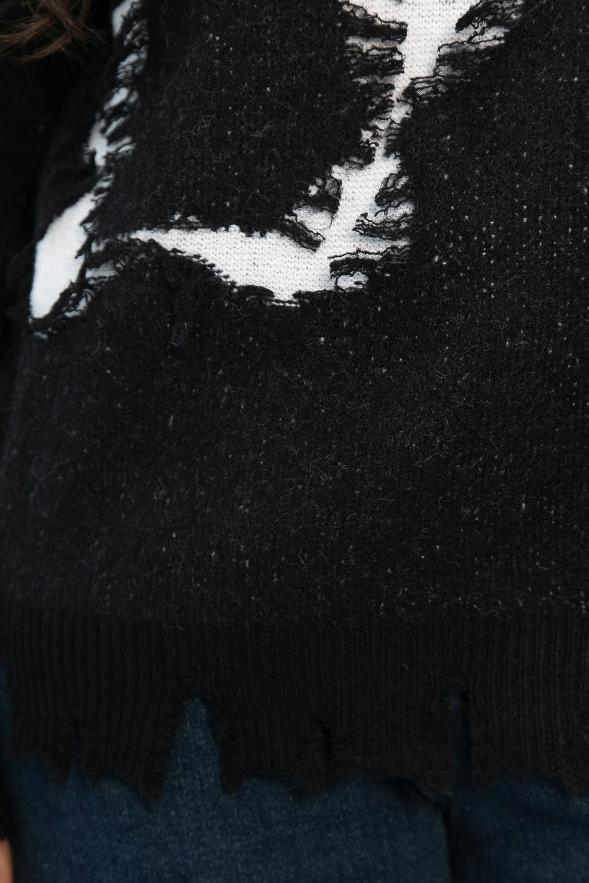 Свитер рваный Наиль (черный) Б14419-13М