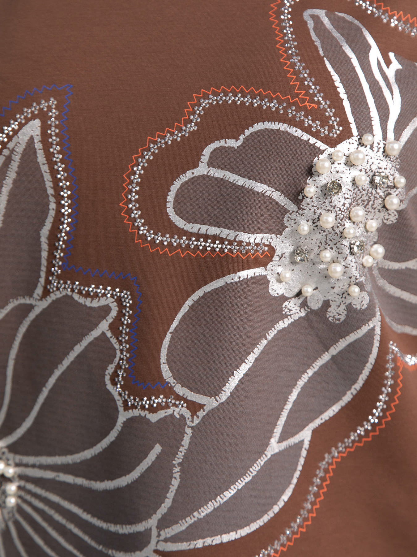 Блуза Цветочная рапсодия (коричневая) Б15310-18М